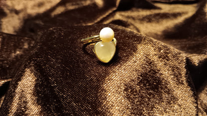 Ring mit Perle & Rosenquarz