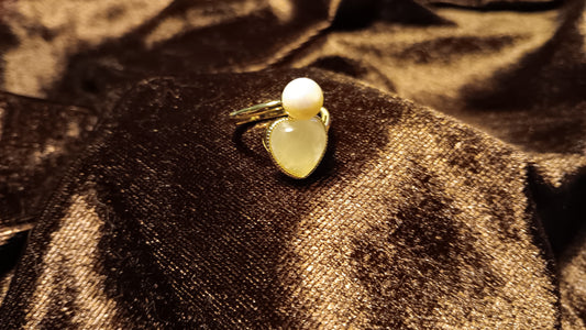 Ring mit Perle & Rosenquarz