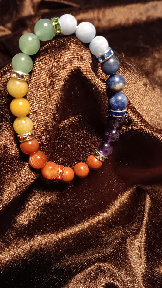 7-Chakren-Armband aus echten Edelsteinen
