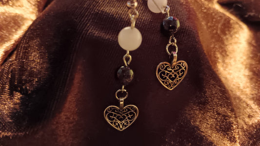Ohrringe mit Granat & Rosenquarz